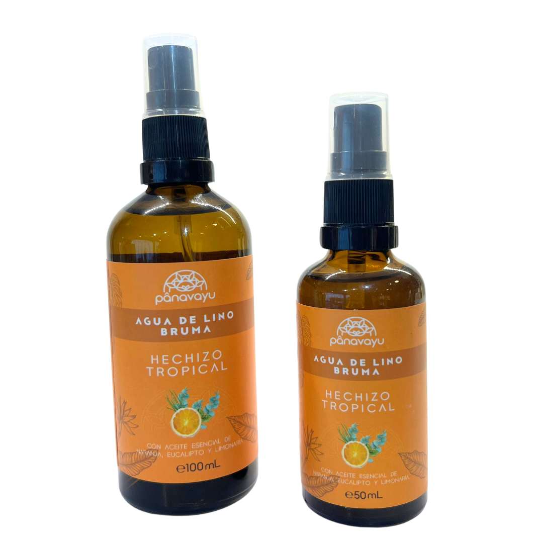 Bruma agua de lino Hechizo tropical Cosmética Orgánica Izana Naturals