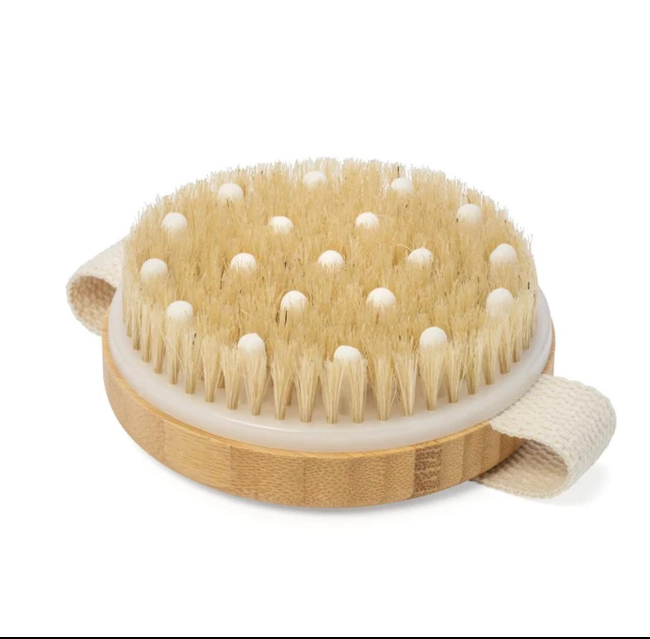 Cepillo Exfoliante Redondo con Bolitas Masajeadoras Cerda Naturales Cosmética Orgánica Izana Naturals