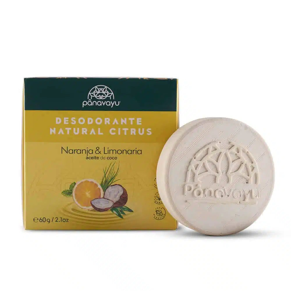 Desodorante natural citrus Naranja y Limonaria sin bicarbonato productos ecológicos Colombia Izana Naturals