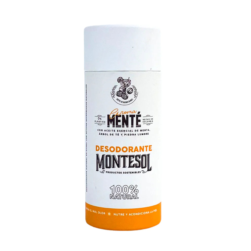 Desodorante para hombre en empaque de papel mente cosmética orgánica Izana Naturals