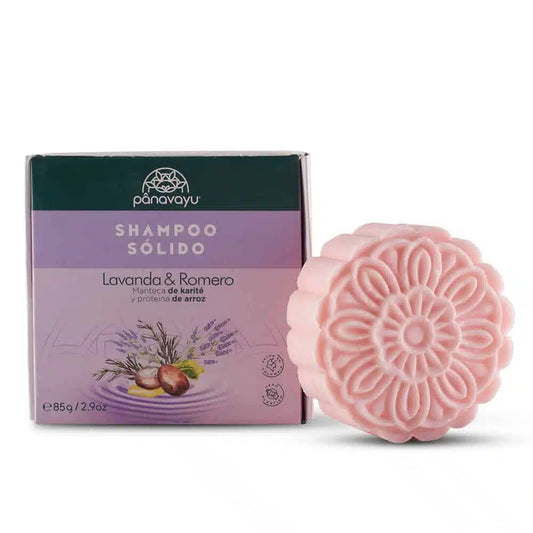 Shampoo Solido Lavanda y romero cosmética  orgánica Izana Naturals 
