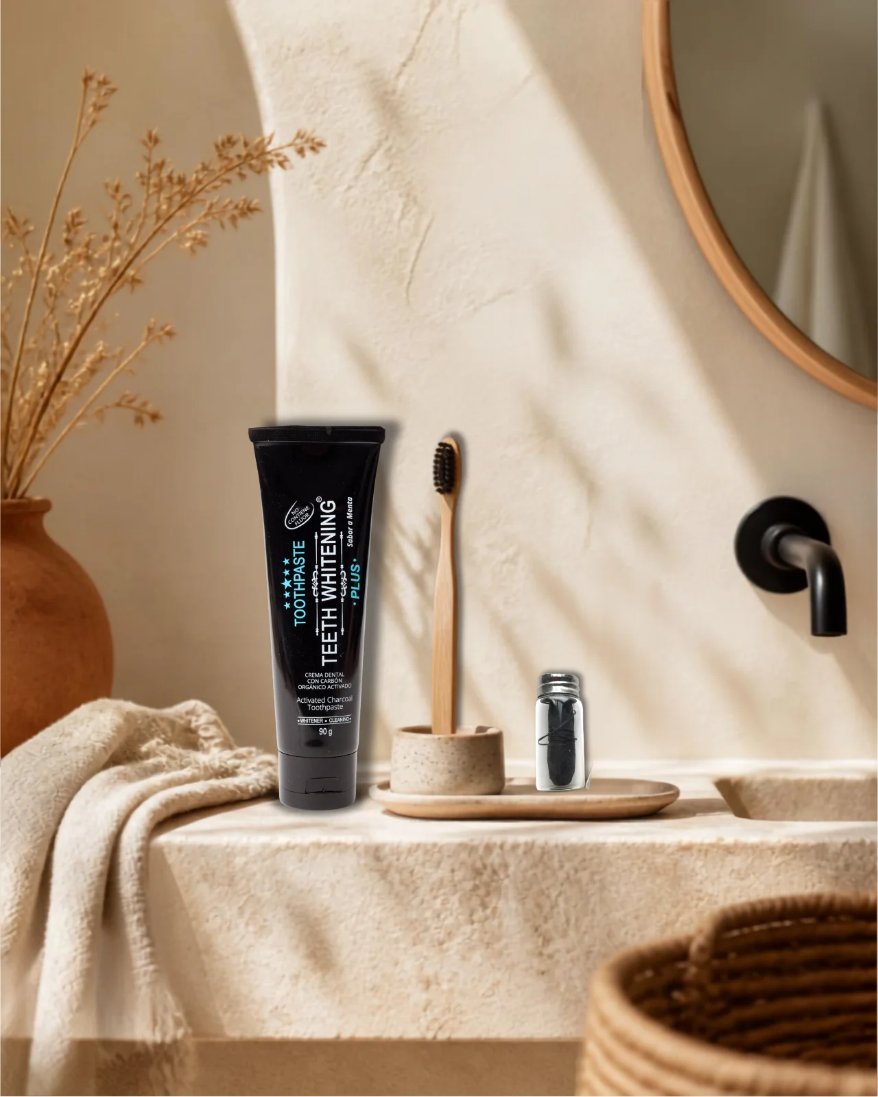 Cepillo de dientes de bambú premium ecológico, kit sonrisa sostenible Izana Naturals
